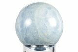 Polished Blue Calcite Sphere - Madagascar #239104-1